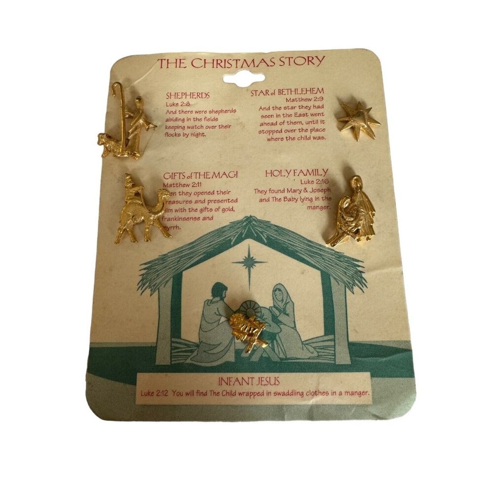 The Christmas Story Pins Nativity Jesus Holy Family Bethlehem Star Jewelry Magi